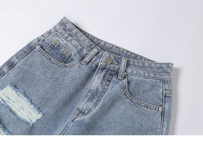 Women Street style Ripped Denim Jeans Pant Low rise