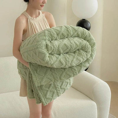 Couverture de canapé en velours double face monocouche, douce pour l'hiver