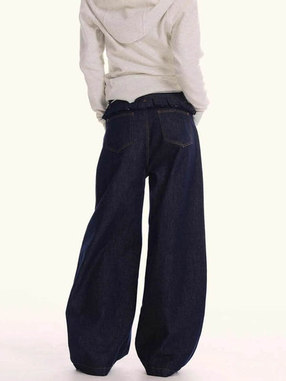 Pantalon jean ample à taille lâche pour hommes et femmes