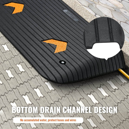 Upgraded Rubber Threshold Ramp, 3.5 Rise Door Ramp With 1 Channel, Natural Rubber Car Ramp With Non-Slip Textured Surface, 33069 Lbs Load Capacity Curb Ramp For Wheelchair And Scooter
