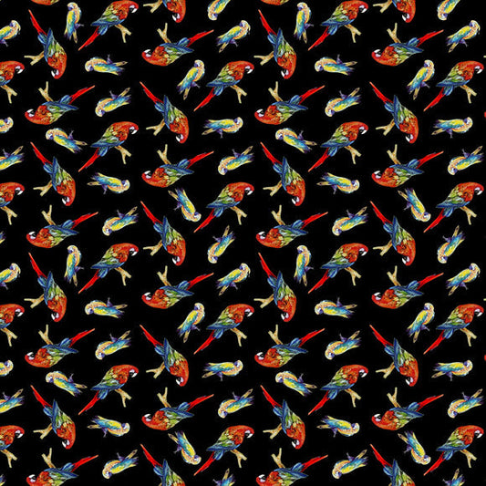 Rain Forest - Marcia Baldwin - Tossed Black Parrots
