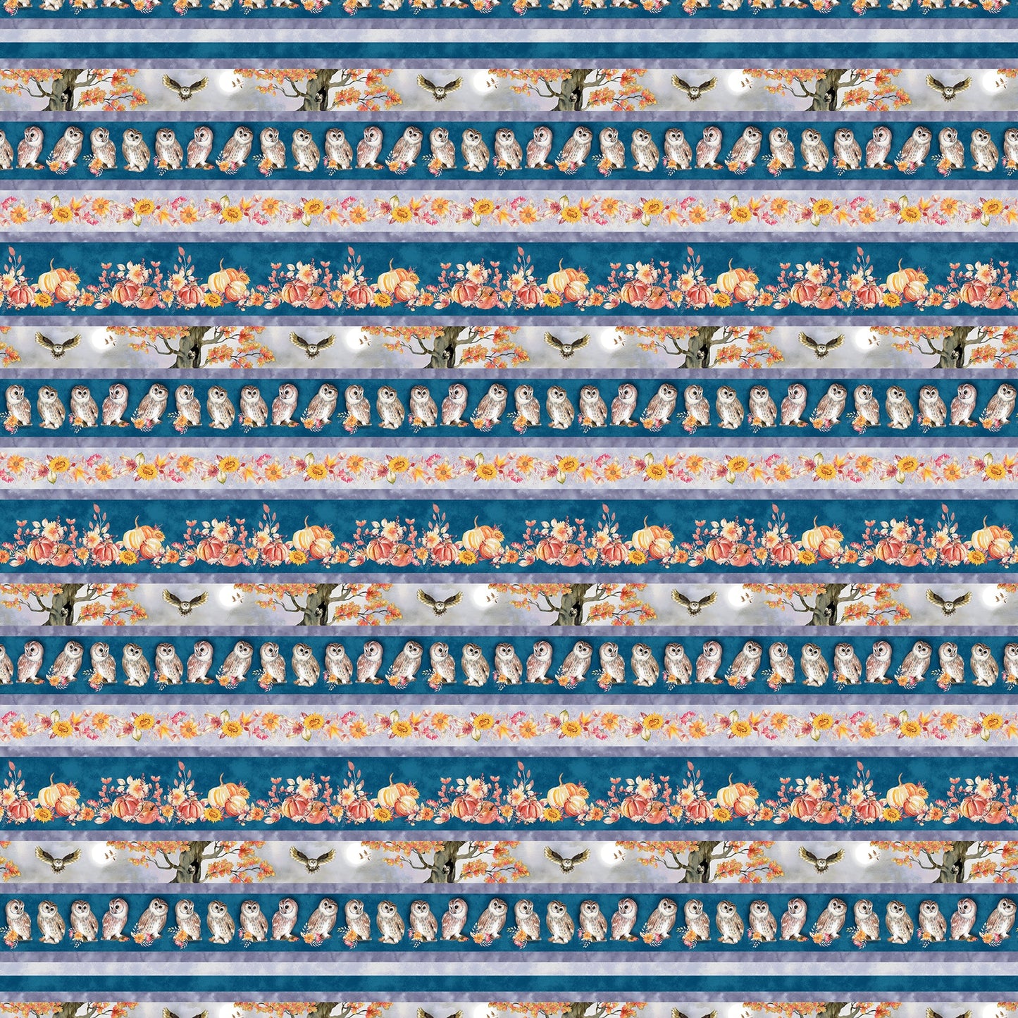 Night  Owls by Kathleen Francour - Navy Border Print