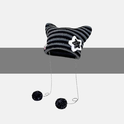 Breathable Windproof Cute Thermal Head Cover Woolen Cap beanies