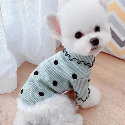 Fleece Turtleneck Shirt for Pets Dog Cat apparels for Fall and Winter
