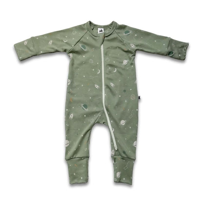 Bamboo Baby Zipper Footed Onesie | Night Sky