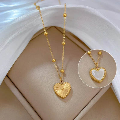 Collier Cœur Amour pour la Saint-Valentin Tempérament Personnalité Minimaliste Four Réel Or Collier Femme