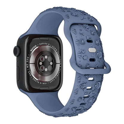 Embossed Rose Silicone Watch Strap