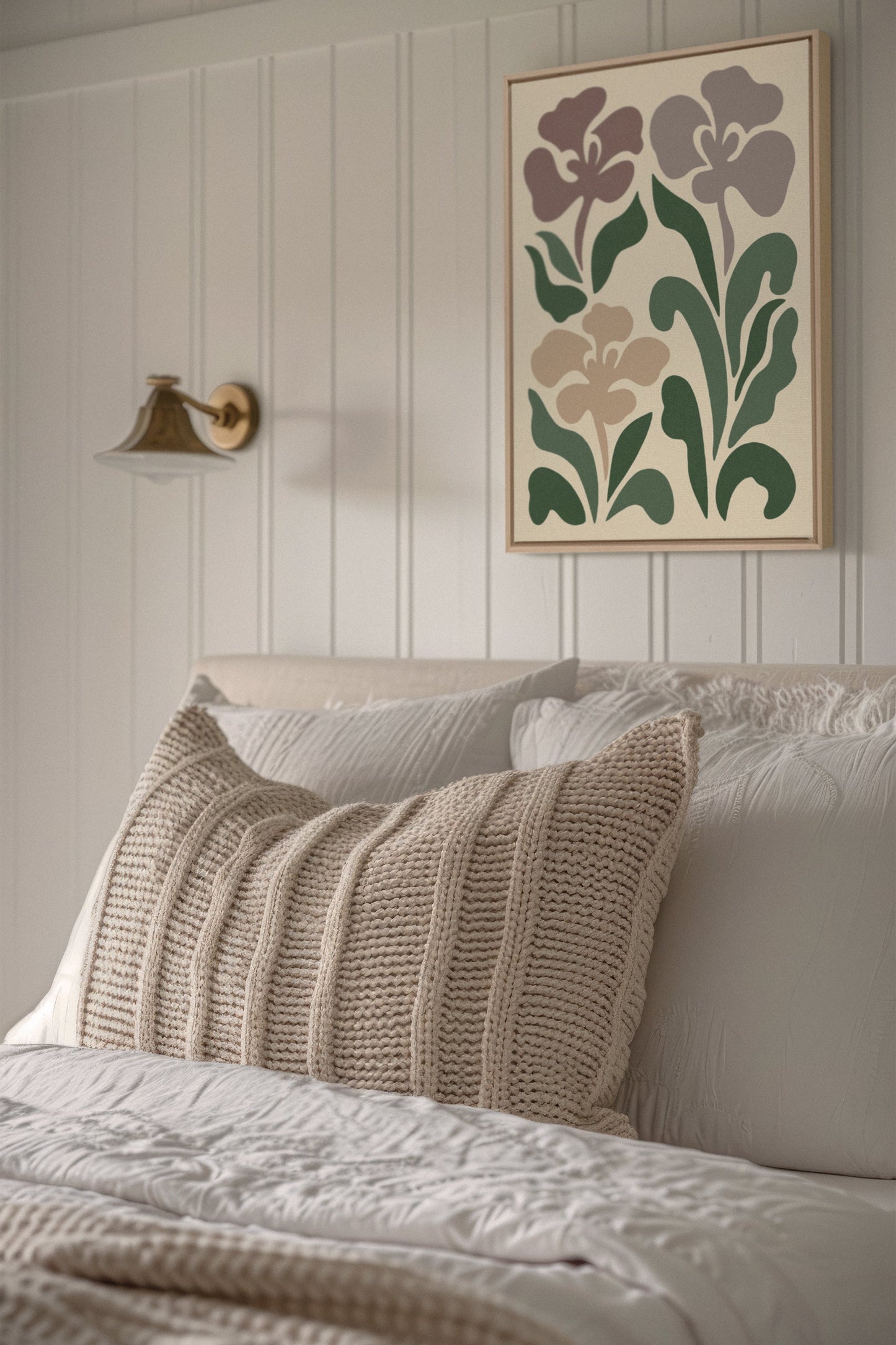 PÉTALES BEIGE, toile imprimée
