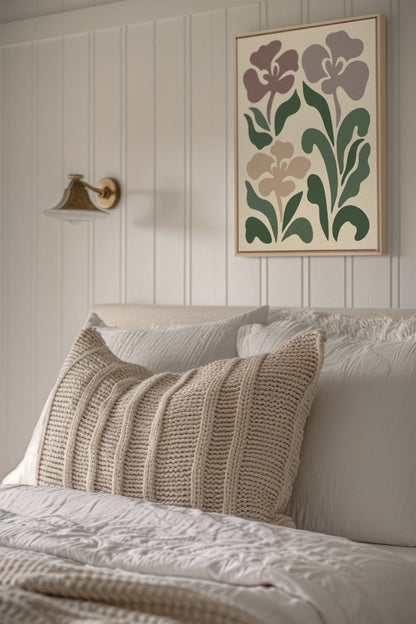 PÉTALES BEIGE, toile imprimée