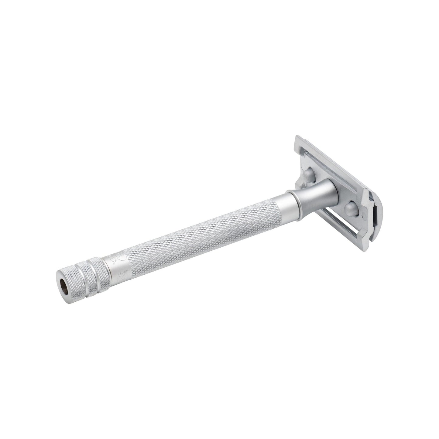 Rasoir de sûreté Merkur 3 pièces, peigne fermé, long manche moleté, chrome mat