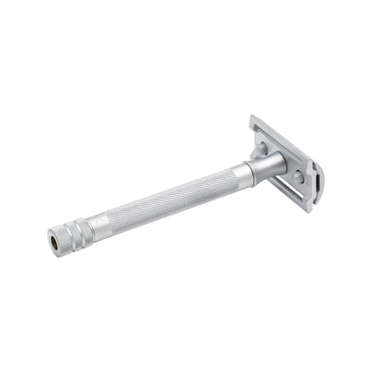 Rasoir de sûreté Merkur 3 pièces, peigne fermé, long manche moleté, chrome mat