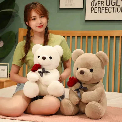 Nouvelles Jolies Roses Câlin Ours en Peluche Animaux Doux Poupées Joli Cadeau d'Anniversaire Petite Amie Saint-Valentin