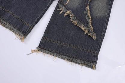 Distressed Denim Pant for women Oversized Streetstyle Patch Cargo Jeans Pant