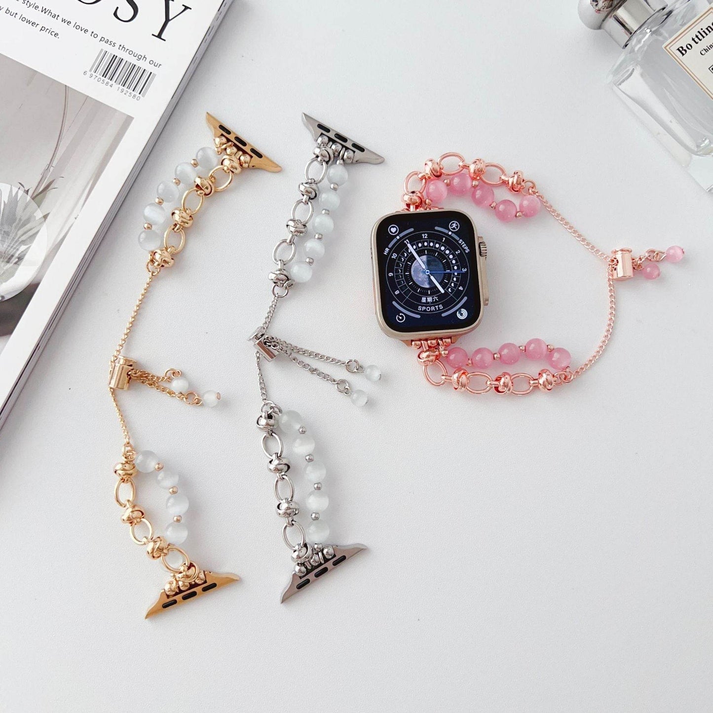 Women Fashion Smart watch Beaded Replacement Watch strap