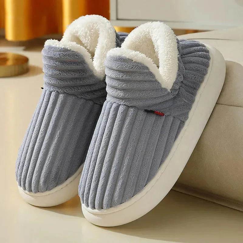 Pantoufles en coton, style identique pour hommes et femmes, hiver