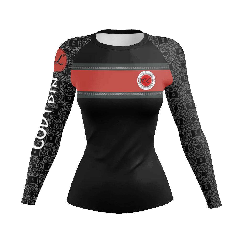 Printed Slim Fit Long Sleeve Workout Tops for Women
