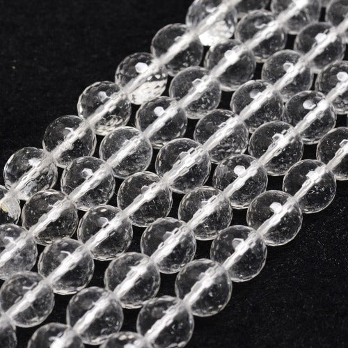 Clear Quartz Faceted Gemstone Bead - All Sizes