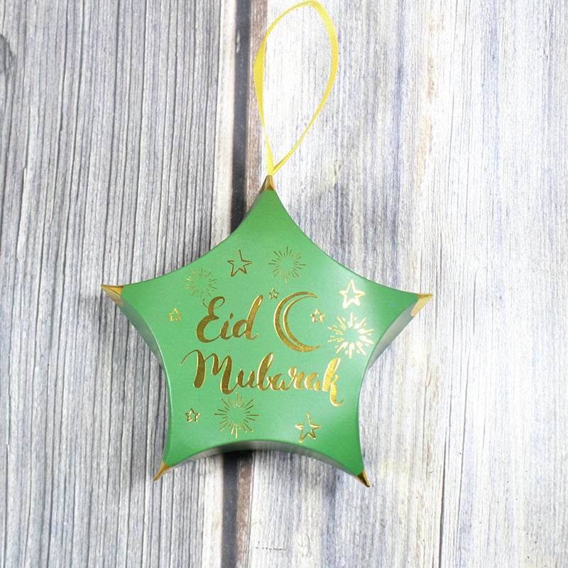 Hot Stamping Pentagram Shape Ramadan Eid Mubarak Gift Box
