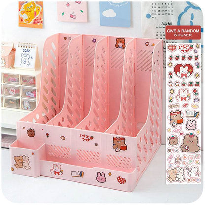 Plastic Desk Organizer File Tray Book Stand Office Rack