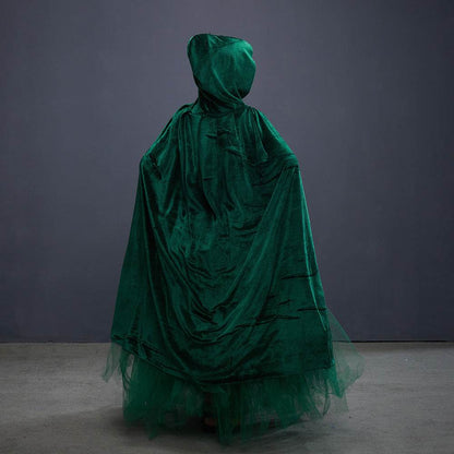 Halloween Costume Witch Children Dress Cloak Broom Set