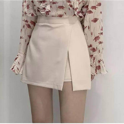 Elegant Hip Side Slit Mini Skirt for women