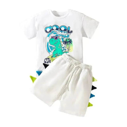 Boys' Short-sleeved Cartoon Cute Short Sleeve Shorts Two-piece  for boys