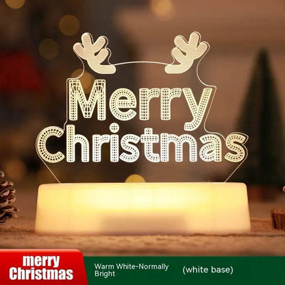 Décoration de Noël Lampe 3D Acrylique LED Veilleuses Nouvel An Saint-Valentin Cadeau de Noël pour Enfants Ornements de Noël