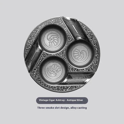 Three-slot Retro Metal Easy-to-clean Cigar Ashtray