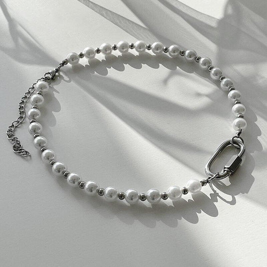 Collier fantaisie vintage en perles