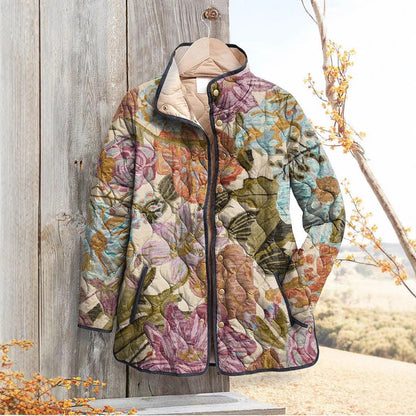 Women's Floral Digital-Printed Padded Cotton Jacket