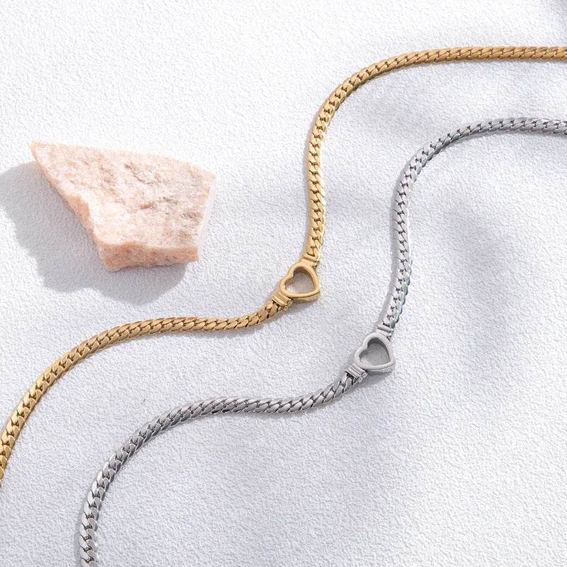 Mode Simple Creux Cœur Acier Titane Bracelet Saint-Valentin cadeau