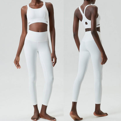 2pcs set Yoga Clothes Sleeveless Crop Workout top and Gym Leggings