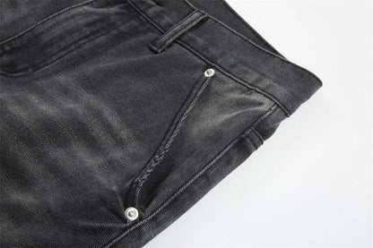 Punk Beggar Ripped Denim Straight-leg Trousers Men Jeans