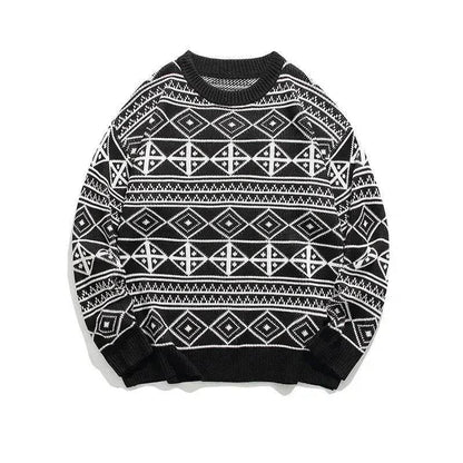New Trendy Casual Jacquard Knitted Loose Pullover Sweater unisex