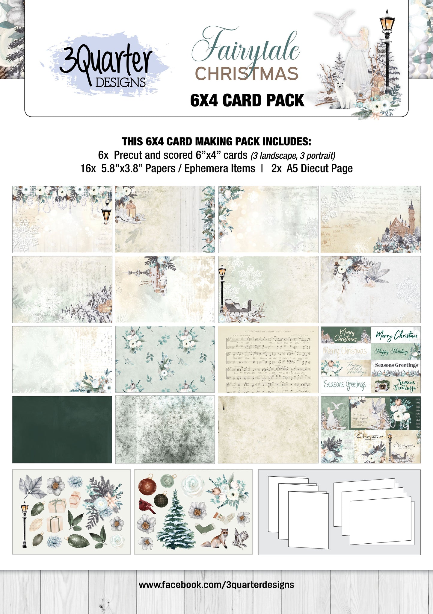 Fairytale Christmas 6x4 card pack