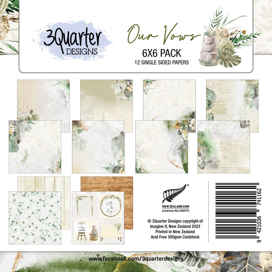 3Quarter Designs - Bloc de Papiers 15 X 15 cm - Our Vows