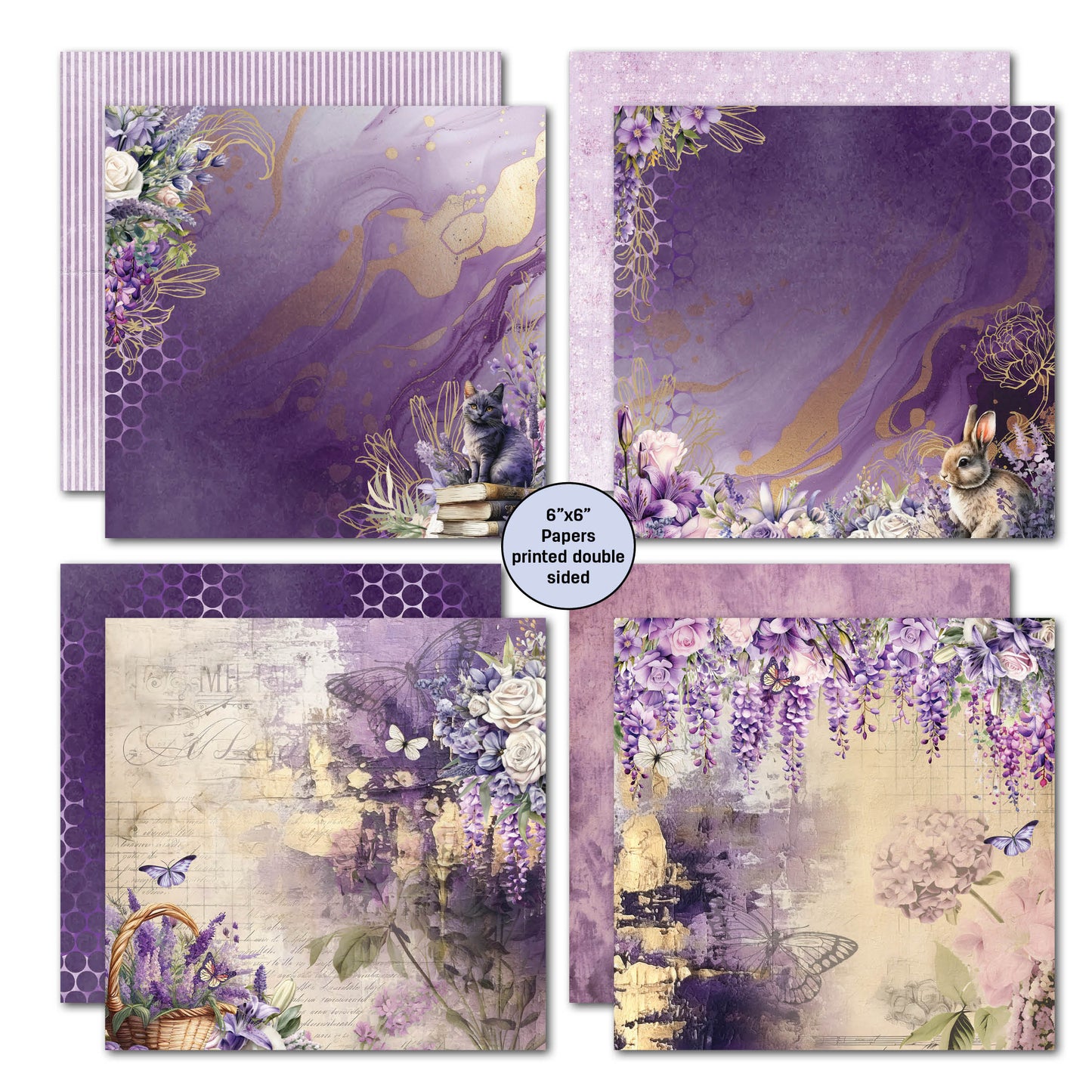 3Quarter Designs Bloc de Papiers Lilac Euphoria 6x6