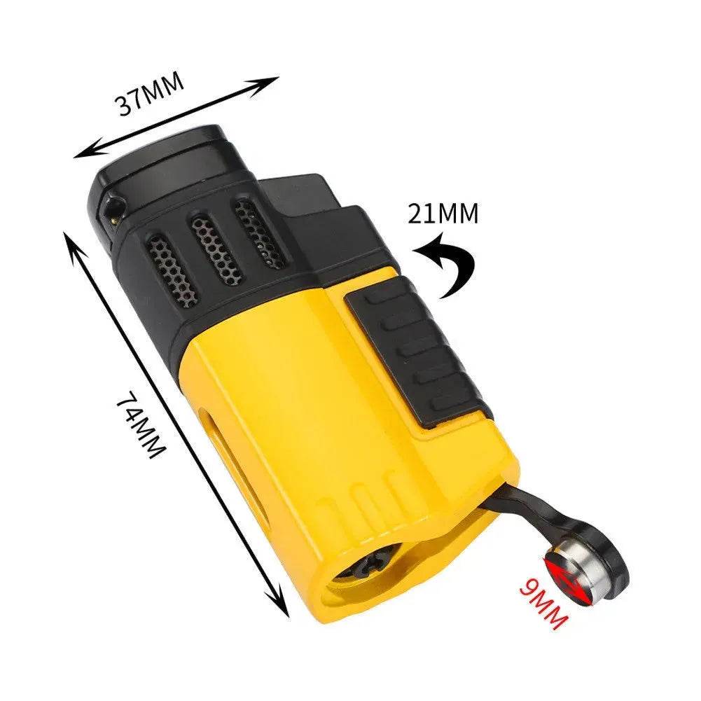 Briquet à cigares portable en métal coupe-vent avec perforateur de cigares