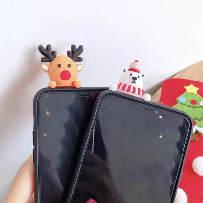 Merry Snowflakes Santa Deer Christmas-themed phone case