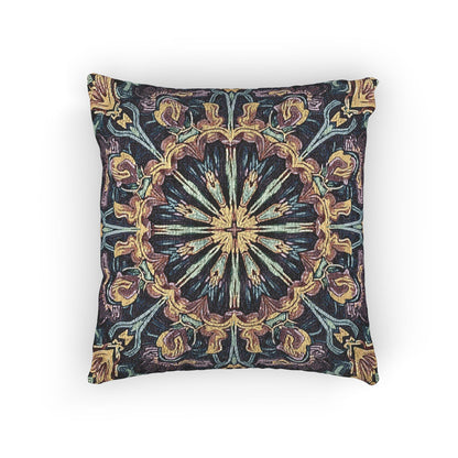 Geometric Mandala Woven Pillow | Boho Mosaic Throw Cushion