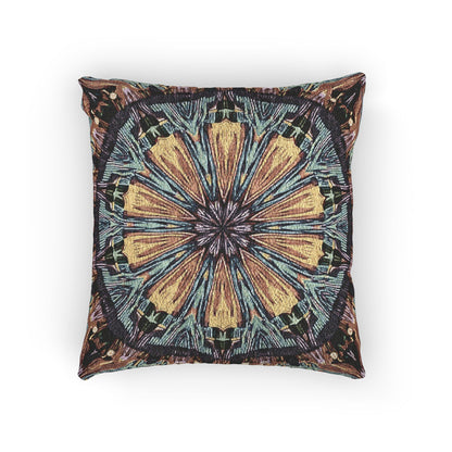 Geometric Mandala Woven Pillow | Boho Tile Decorative Cushion