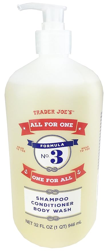 Shampoing revitalisant et gel douche tout en un "All for One, One for All" de Trader Joe's Formula No.3, 946 ml