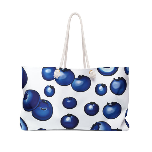 Sac de voyage en tissu Weekender à motif myrtille | Sac fourre-tout de voyage à imprimé fruits
