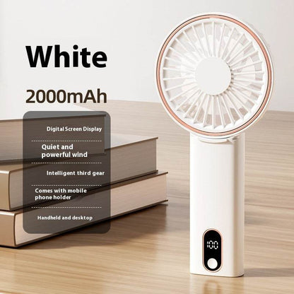 Mini Folding Digital Display Mute Refrigeration Handheld Fan