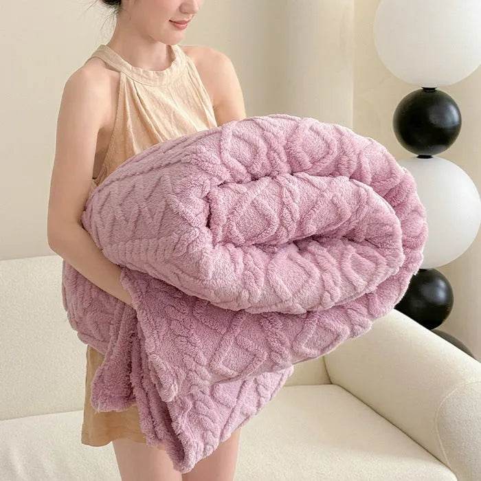 Couverture de canapé en velours double face monocouche, douce pour l'hiver