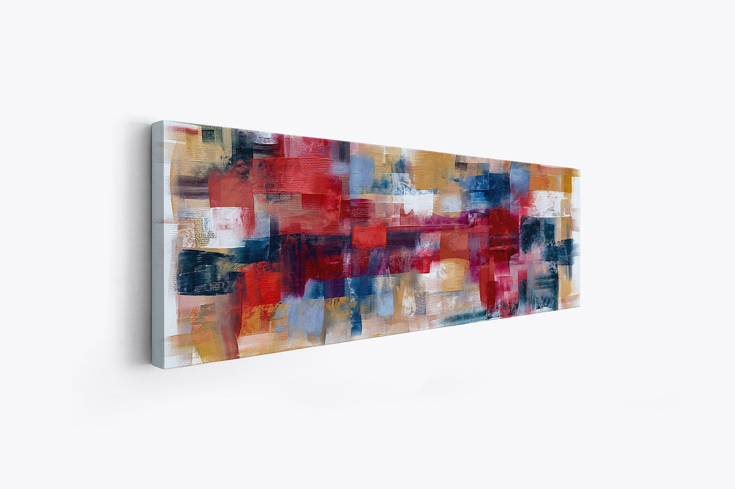 Art mural Burgoyne — Tissage abstrait au pinceau – Grand tableau mural sur toile – Beaux-Arts – Vernis RGB