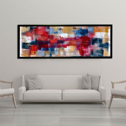 Art mural Burgoyne — Tissage abstrait au pinceau – Grand tableau mural sur toile – Beaux-Arts – Vernis RGB