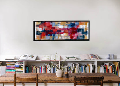 Art mural Burgoyne — Tissage abstrait au pinceau – Grand tableau mural sur toile – Beaux-Arts – Vernis RGB