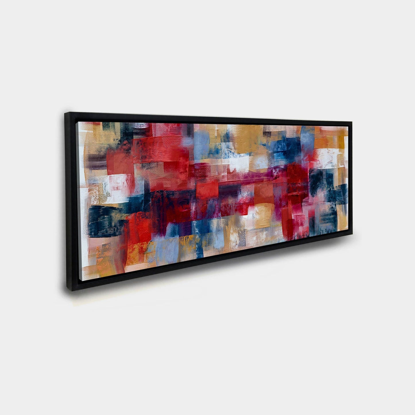 Art mural Burgoyne — Tissage abstrait au pinceau – Grand tableau mural sur toile – Beaux-Arts – Vernis RGB