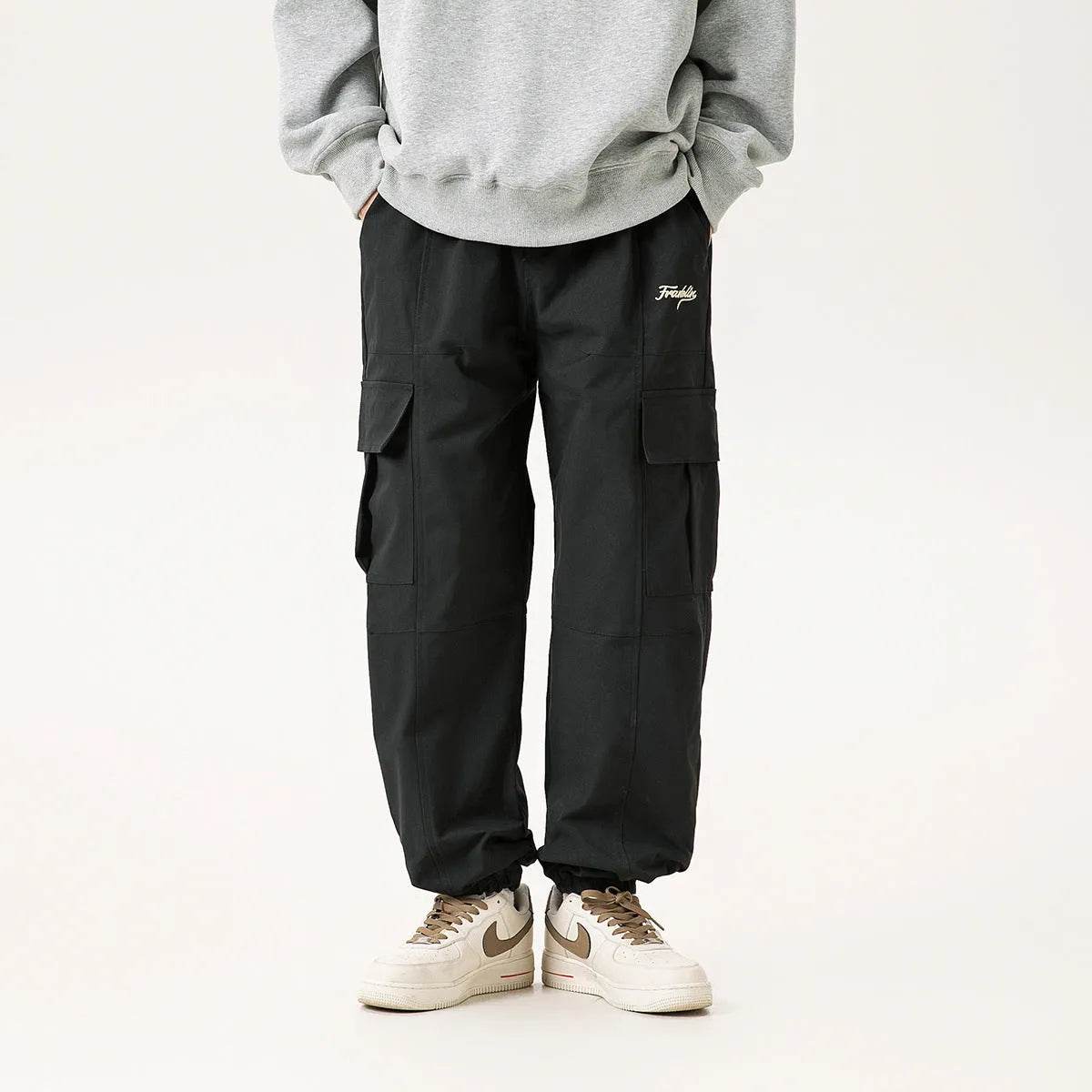 Combinaison Salopette Cargo Homme Coupe Droite Décontractée Large Printemps Automne Rétro avec Poches